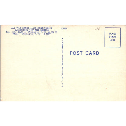 Town and Country Motel Wilmington NC Original Postcard P1-13