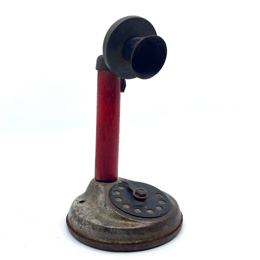 1920s Toy Candlestick Phone Dial Plaphone 7200 Hong Bell Co East Hampton CT TG5