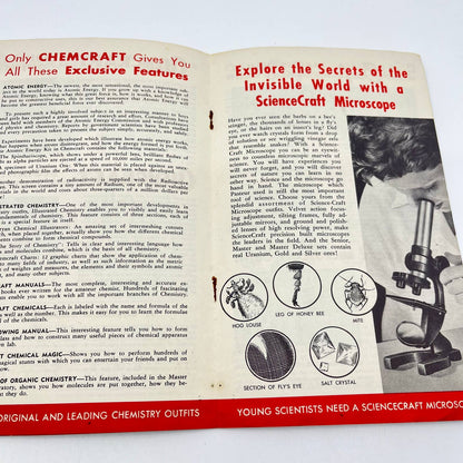 1953 Chemcraft ScienceCraft Microscope Chemistry Set Catalog TE4