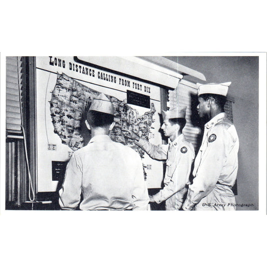 Consulting the Map Fort Dix NJ Original Postcard P2-8