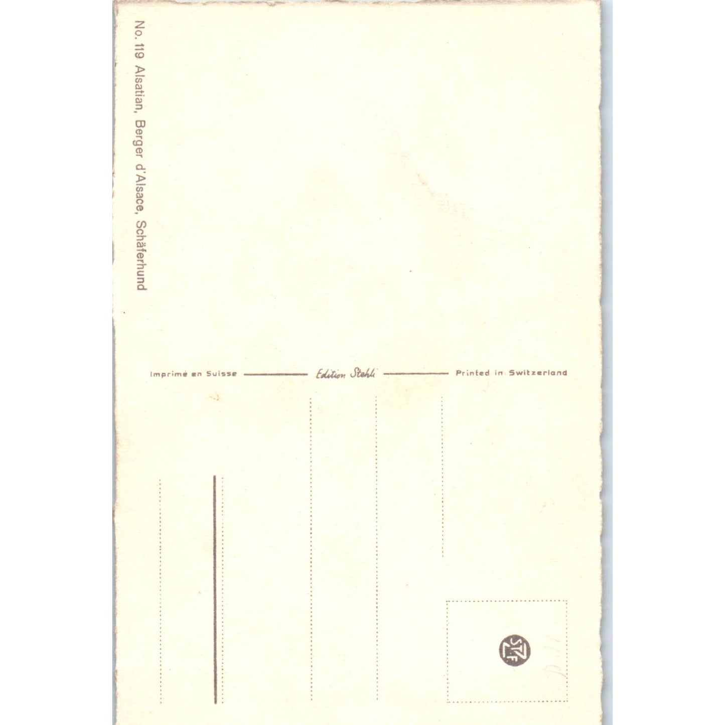 Alsatian Berger D'Alsace Schaferhund Dog Original Postcard TK1-27