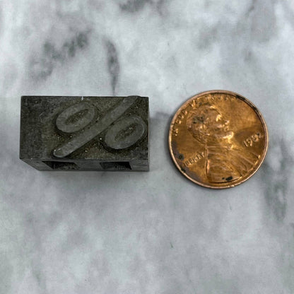 Vintage Printing Letterpress Printers Block Plate % Percent Symbol SE821