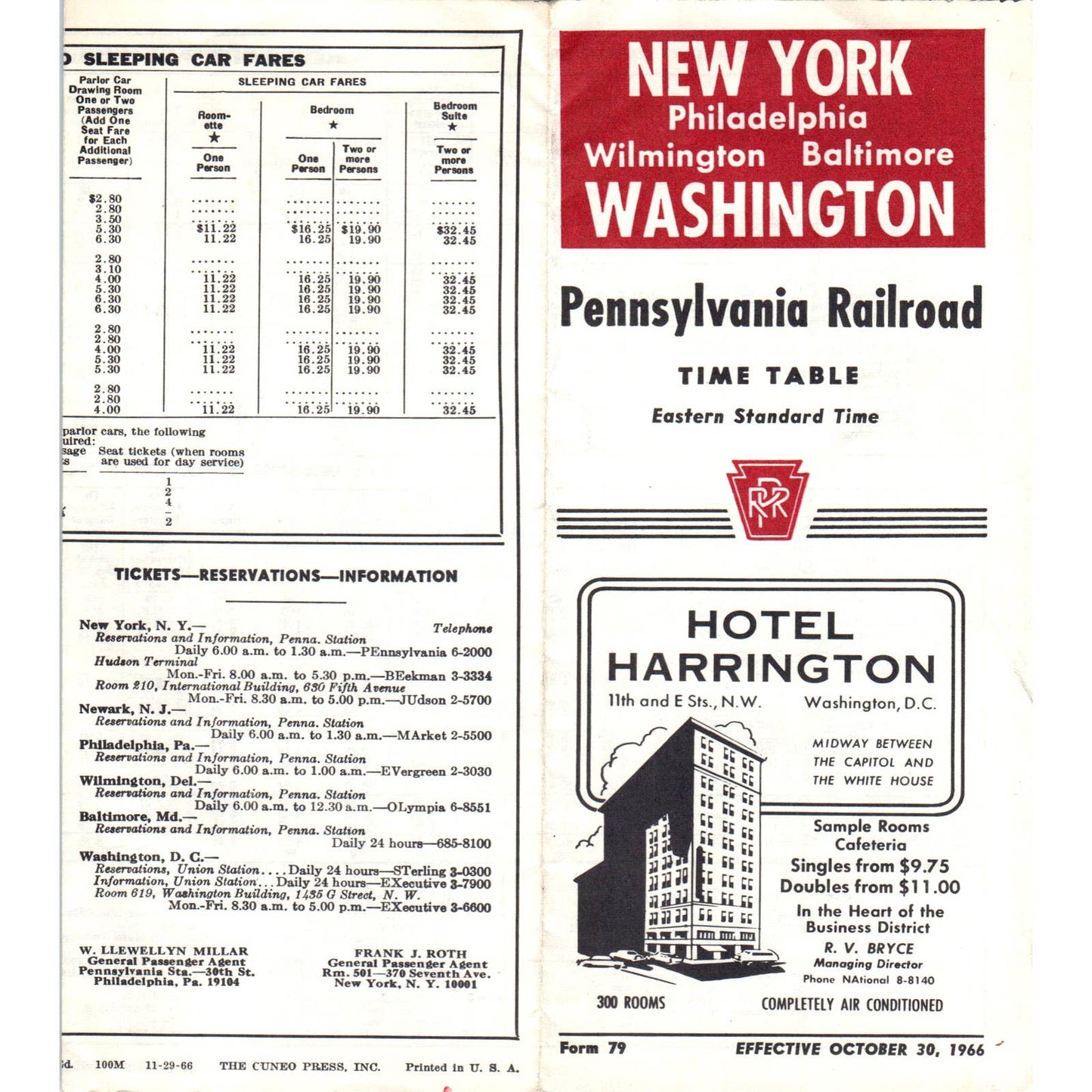 1966 Pennsylvania RR New York Philadelphia Baltimore Washington Timetable SE8