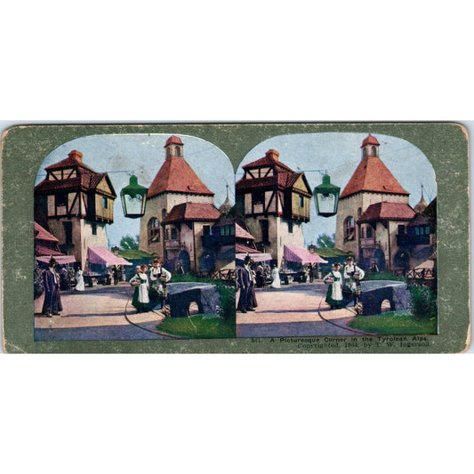 Picturesque Corner in the Tyrolean Alps - Antique Stereoview Card H3-2