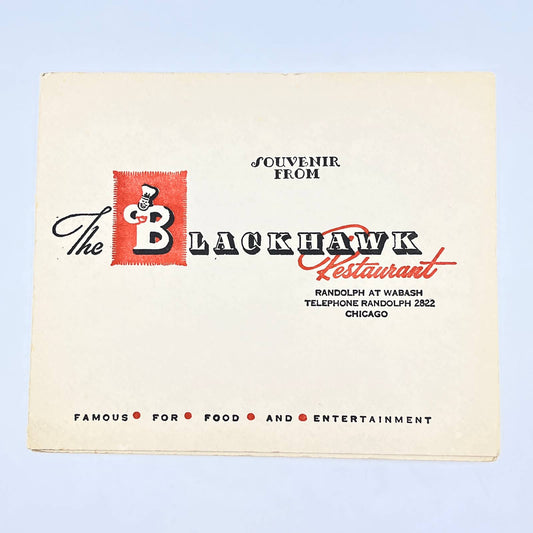 1940s Souvenir Photo The Blackhawk Restaurant Randolph at Wabash Chicago AC1-2