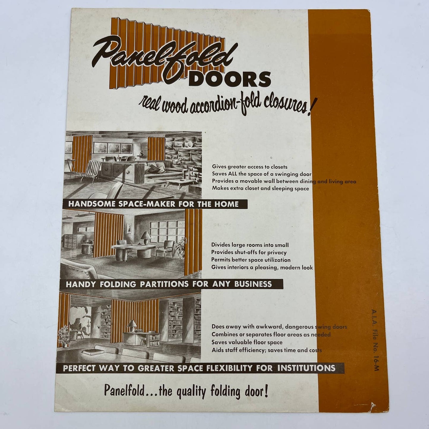 1950s Panelfold Wood Folding Doors Advertising Brochure Booklet AC8