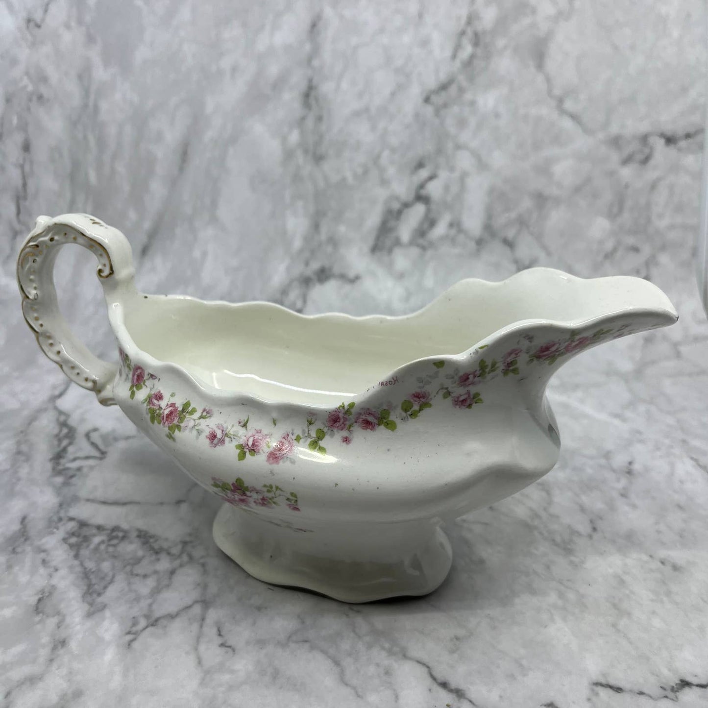 Antique John Maddock And Sons Royal Vitreous China Porcelain Gravy Boat TA1