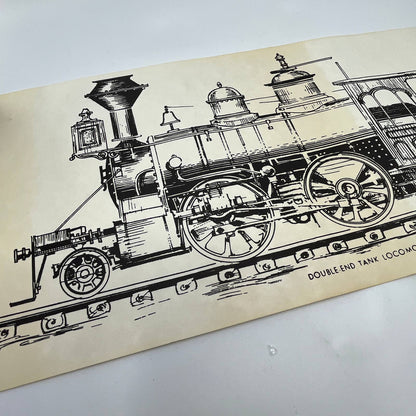 VTG Train Poster Double-End Tank Locomotive Print 9.5x25.5” RR RU1