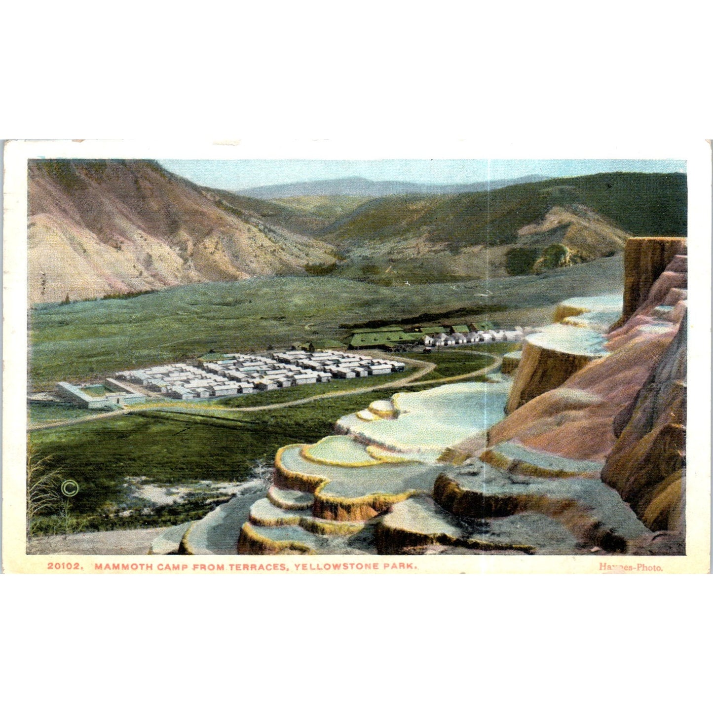 Mammoth Camp From Terraces 1922, Yellowstone Park Original Postcard P2-5