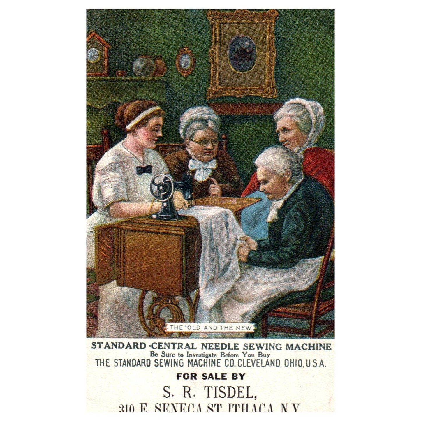 Standard Sewing Machine S.R. Tisdale Ithaca NY Victorian Trade Post Card TJ8-3