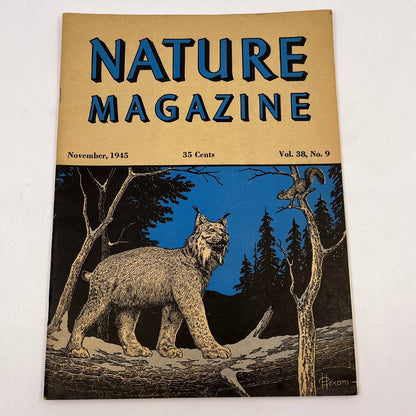 Nature Magazine Nov 1945 - Canada Lynx Hexom Gulls of the Harbor TC1