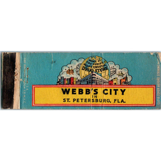 Webb's City Drug Store St. Petersburg FL Advertising Matchbook Cover MM9-9