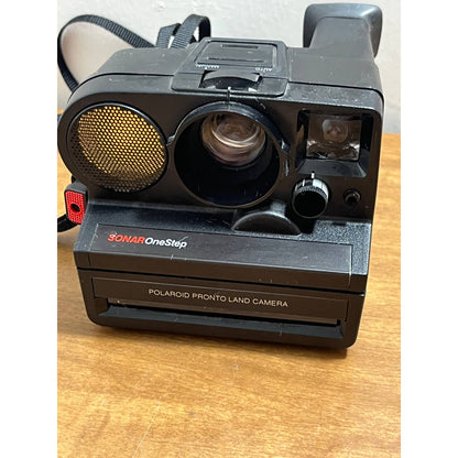 Vtg Polaroid Sonar One Step Pronto SX-70 Land Camera Instant Camera w/ Strap TB8