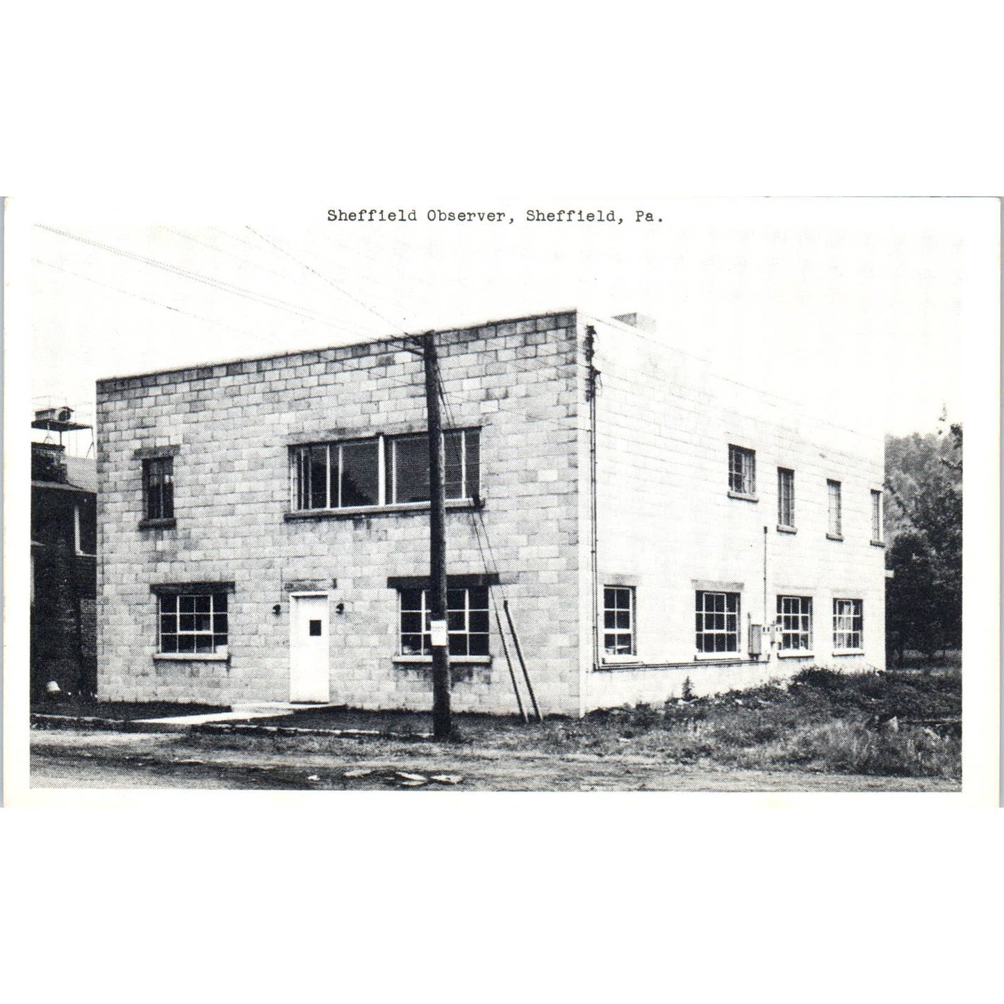 Vintage Postcard Sheffield Observer, Sheffield PA TD8-P2