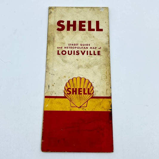 1959 Shell Oil Fold Out Road Map LOUISVILLE KENTUCKY SC7