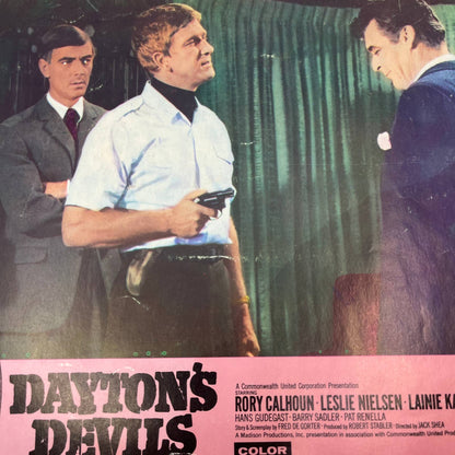 DAYTON'S DEVILS Lobby Card Rory Calhoun Leslie Nielsen Lainie Kazan 1968 FL5