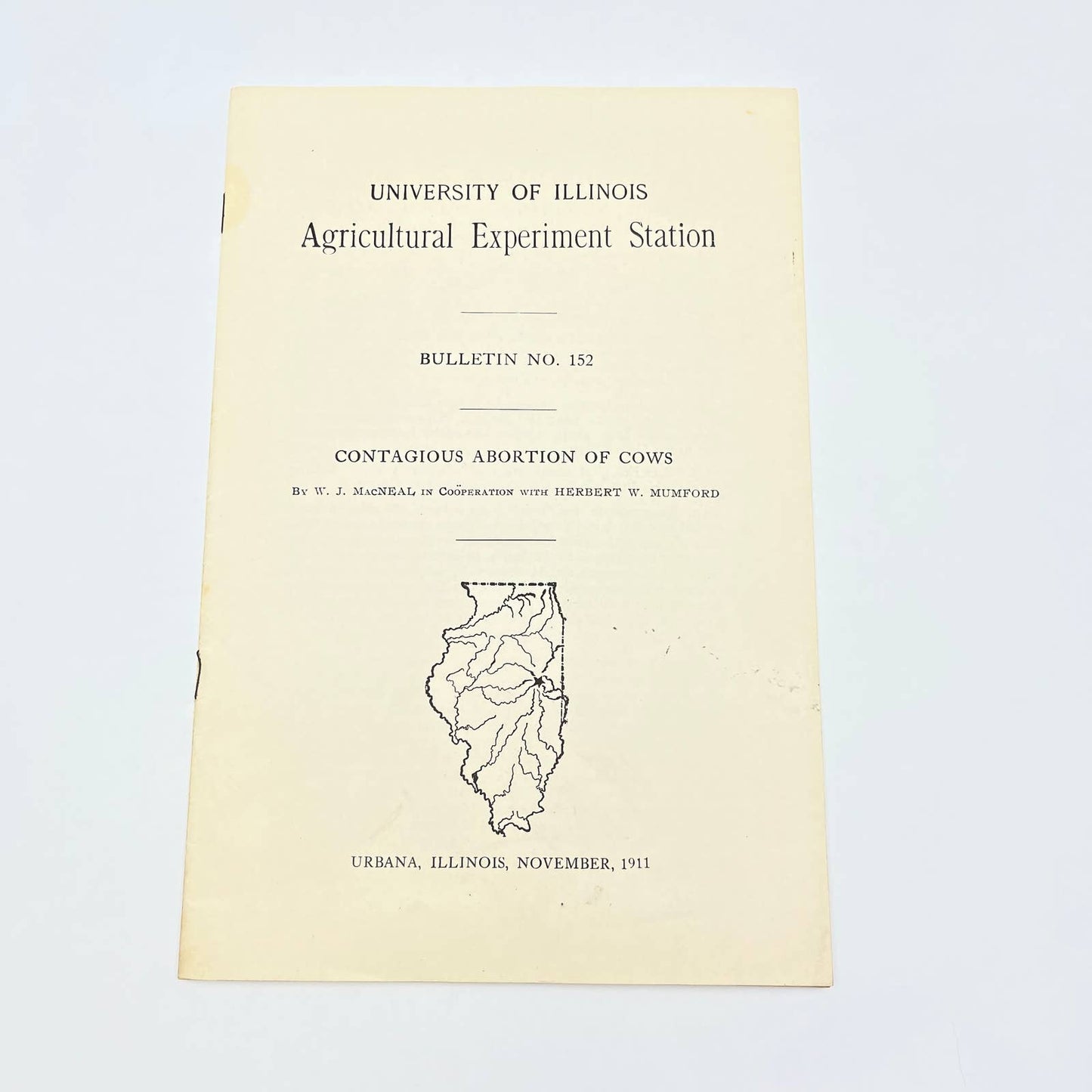 1911 University Of Illinois Urbana  Bulletin 152 Contagious Abortion of Cows TF9