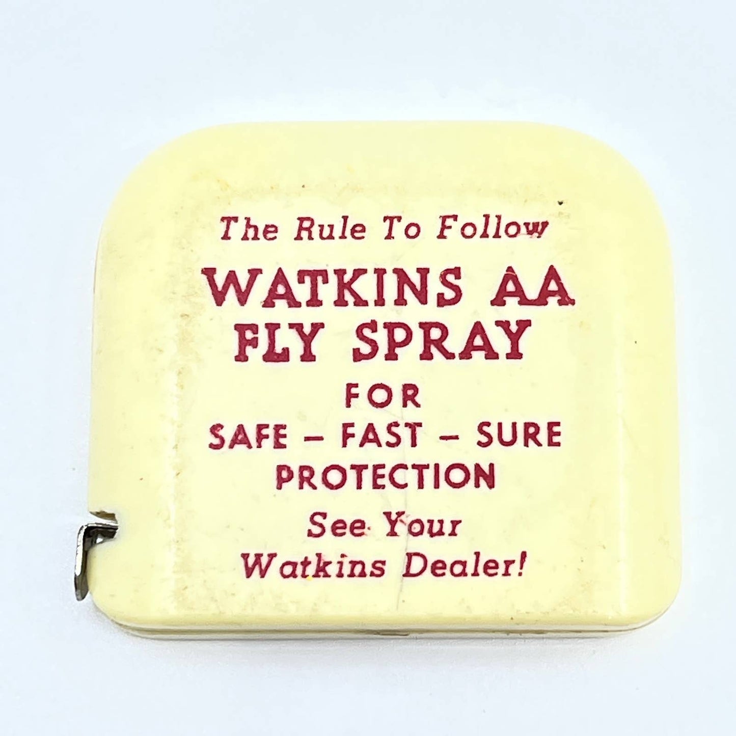 VTG Advertising Metal Tape Measure Watkins AA Fly Spray SD8