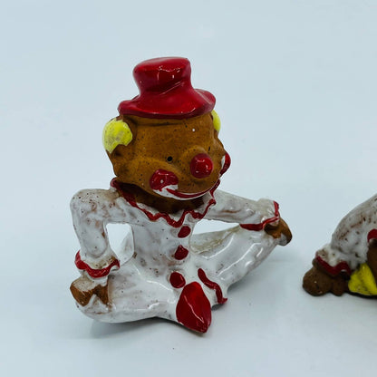 Vintage Clowns made by Napcoware, Red Clay Ceramic Clown Set of 3 Figurines SA4