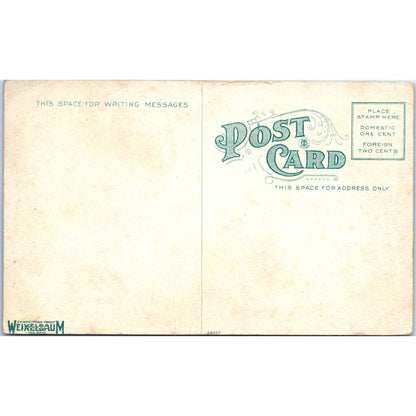 Antique Postcard Reception Room Interior Deaf and Dumb Institution Columbus TD9