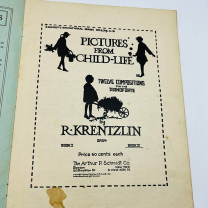 1922 Sheet Music for Children R. Krentzlin 12 Compositions M1