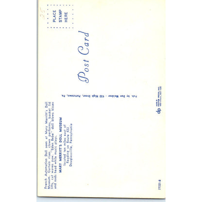 French Automaton Doll Mary Merritt's Doll Museum Original Postcard PB10