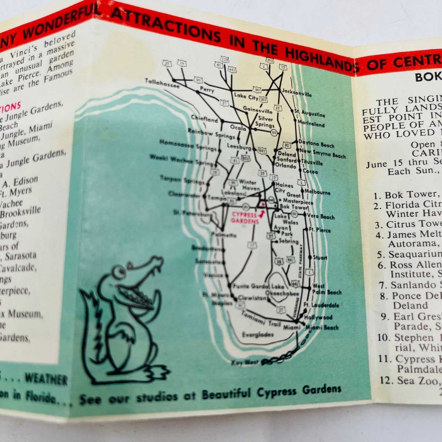 1960s Cypress Gardens FL Water Skiing Brochure Booklet Pamphlet 2.5 x 3.5 AK7-M7