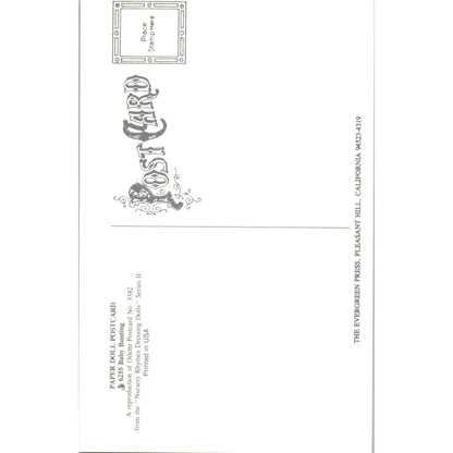 Baby Bunting Paper Doll Original Postcard PB6