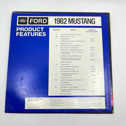 1982 Ford Promo Laserdisc Laser Disc 82 Ford MUSTANG Preview TA3
