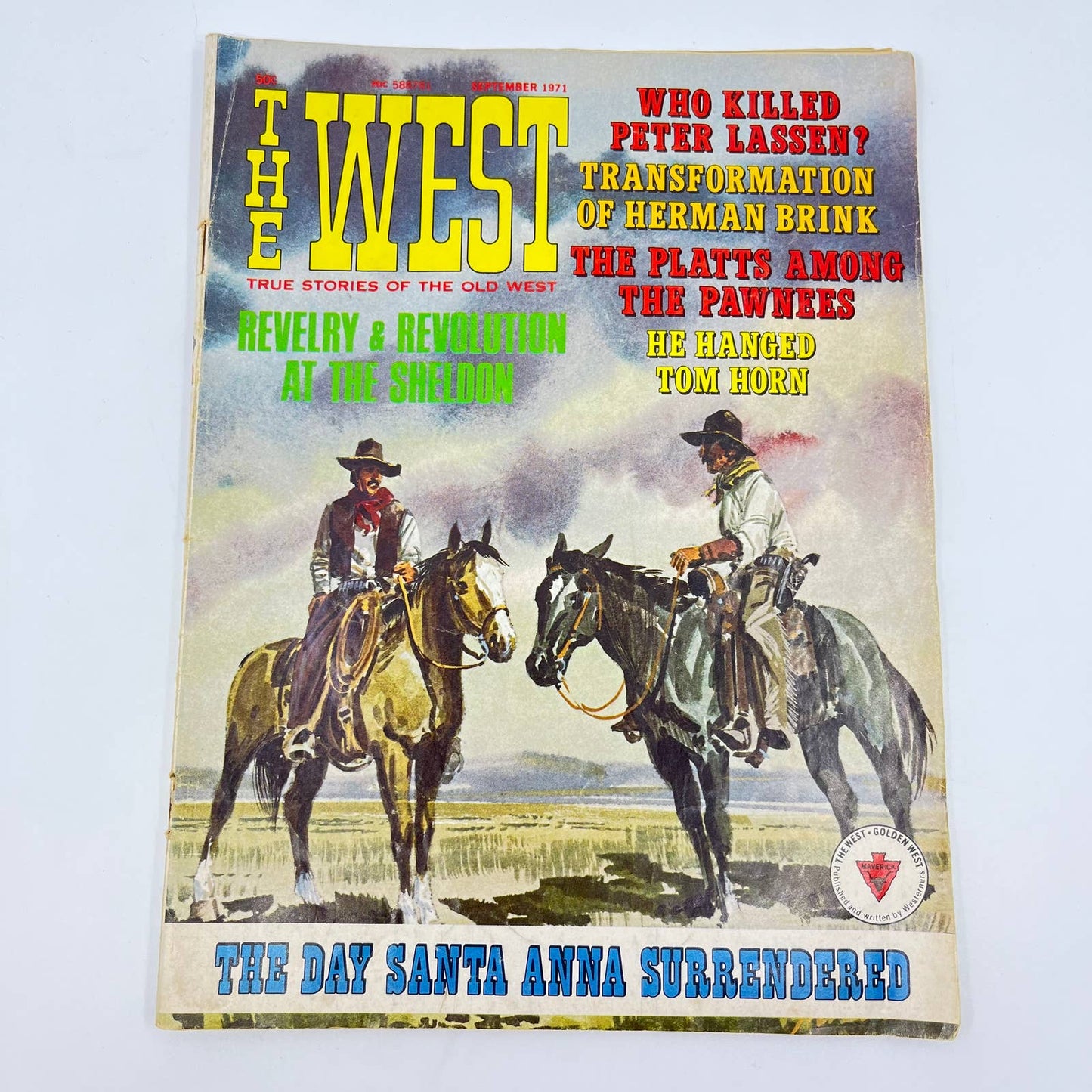 The West Magazine Sept 1971 Tom Horn Hanging Santa Anna Surrender Pawnees TE2