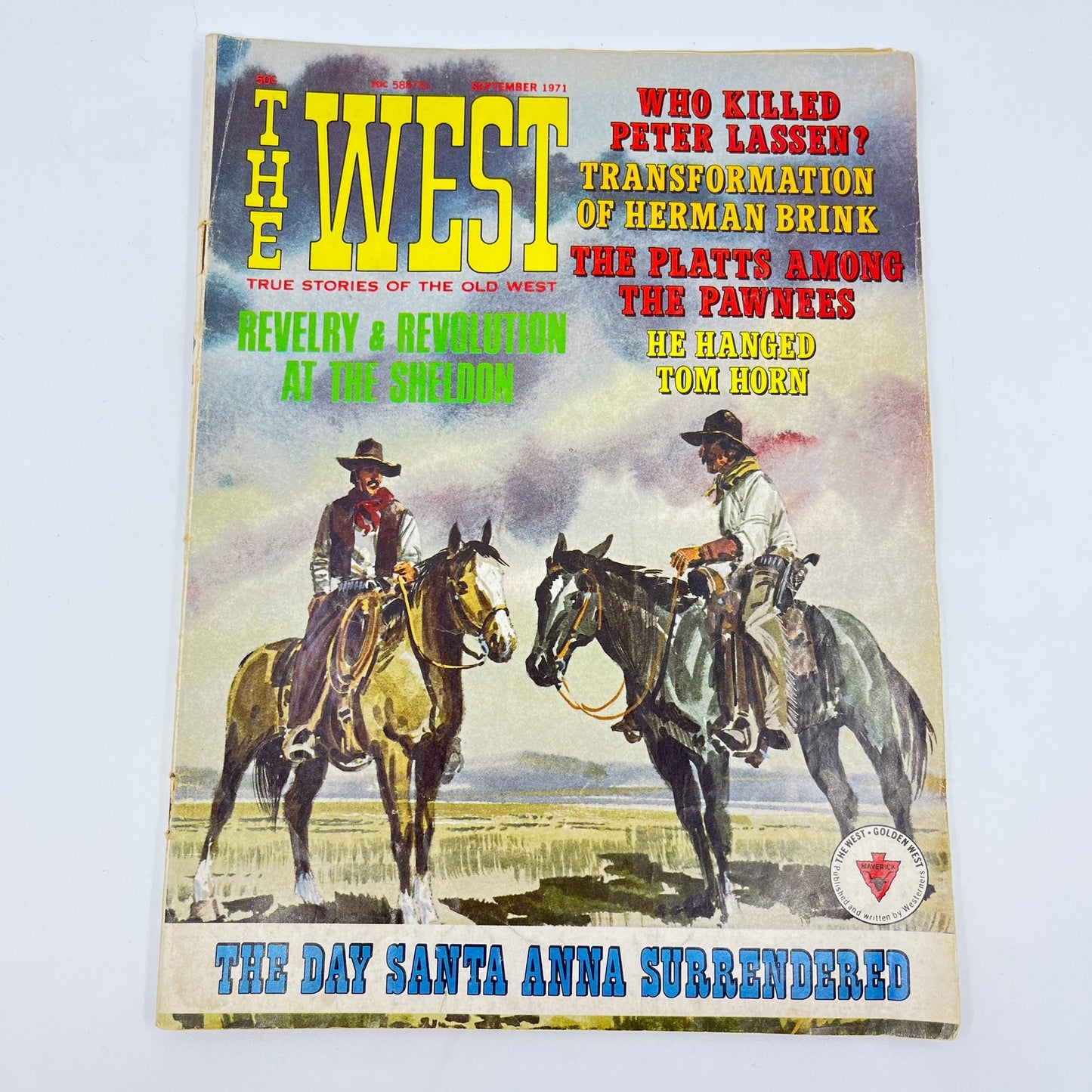 The West Magazine Sept 1971 Tom Horn Hanging Santa Anna Surrender Pawnees L1-3