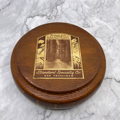 Vtg Handmade Standard Specialty Co San Francisco Redwood Nut Dish & Tools TE3