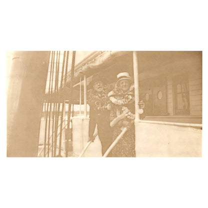 1929 Photo Emma & Willis R. Russ Aboard the SS Calawaii Los Angeles 2.5x4" SE4