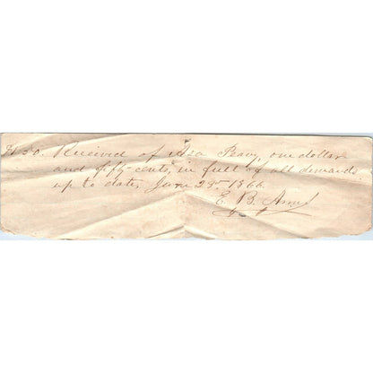 1866 Handwritten Receipt Asa Peavy Butler Co AL AD6