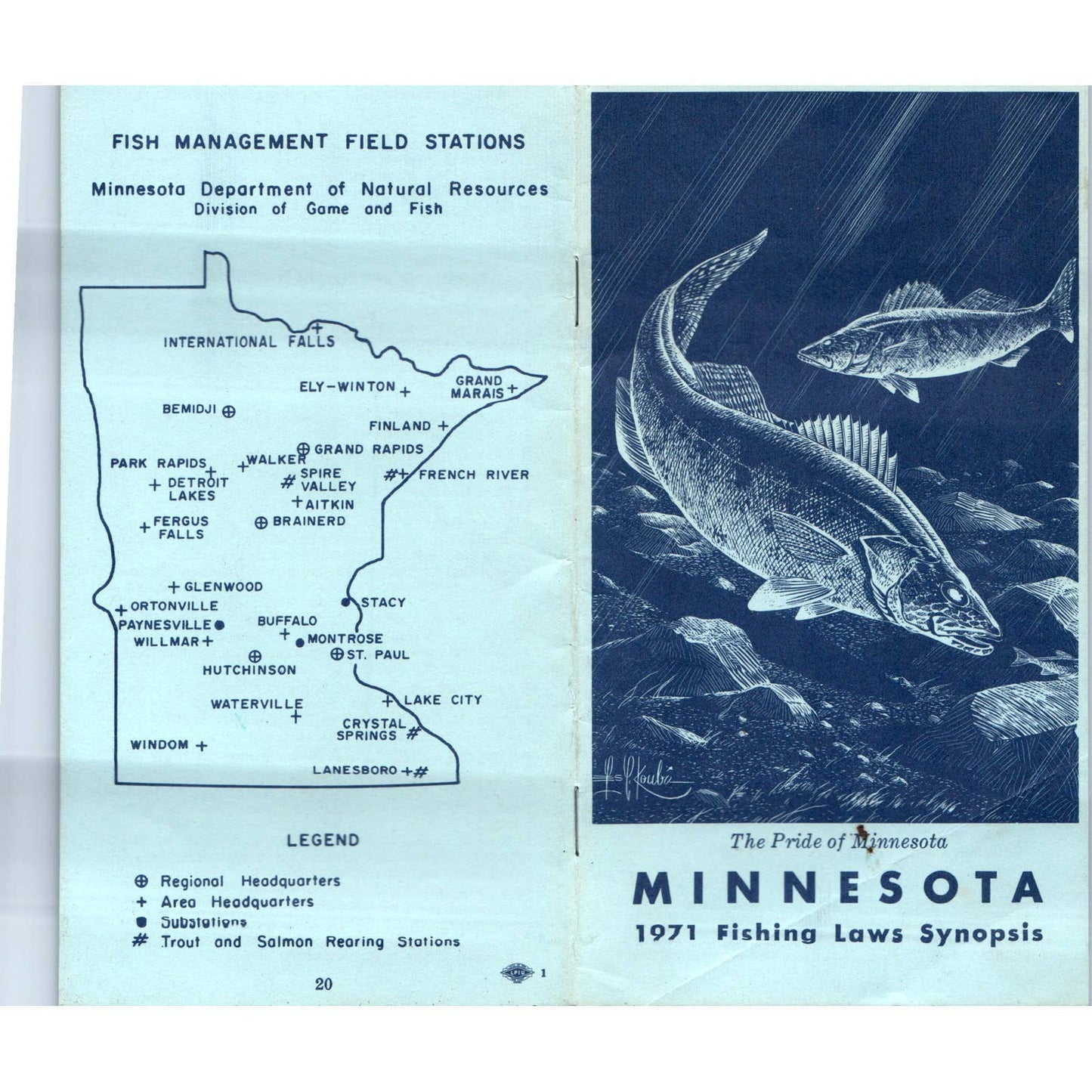 1971 Minnesota Fishing Laws Synopsis Booklet Brochure SE5