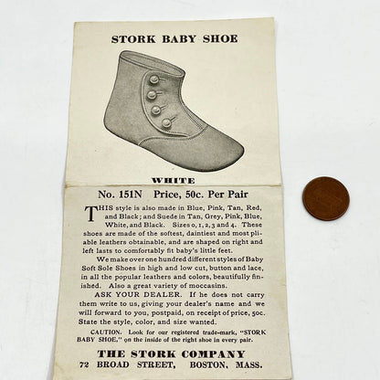 1920s Advertisement Leaflet The Stork Company Stork Baby Shoe Boston MA SC5