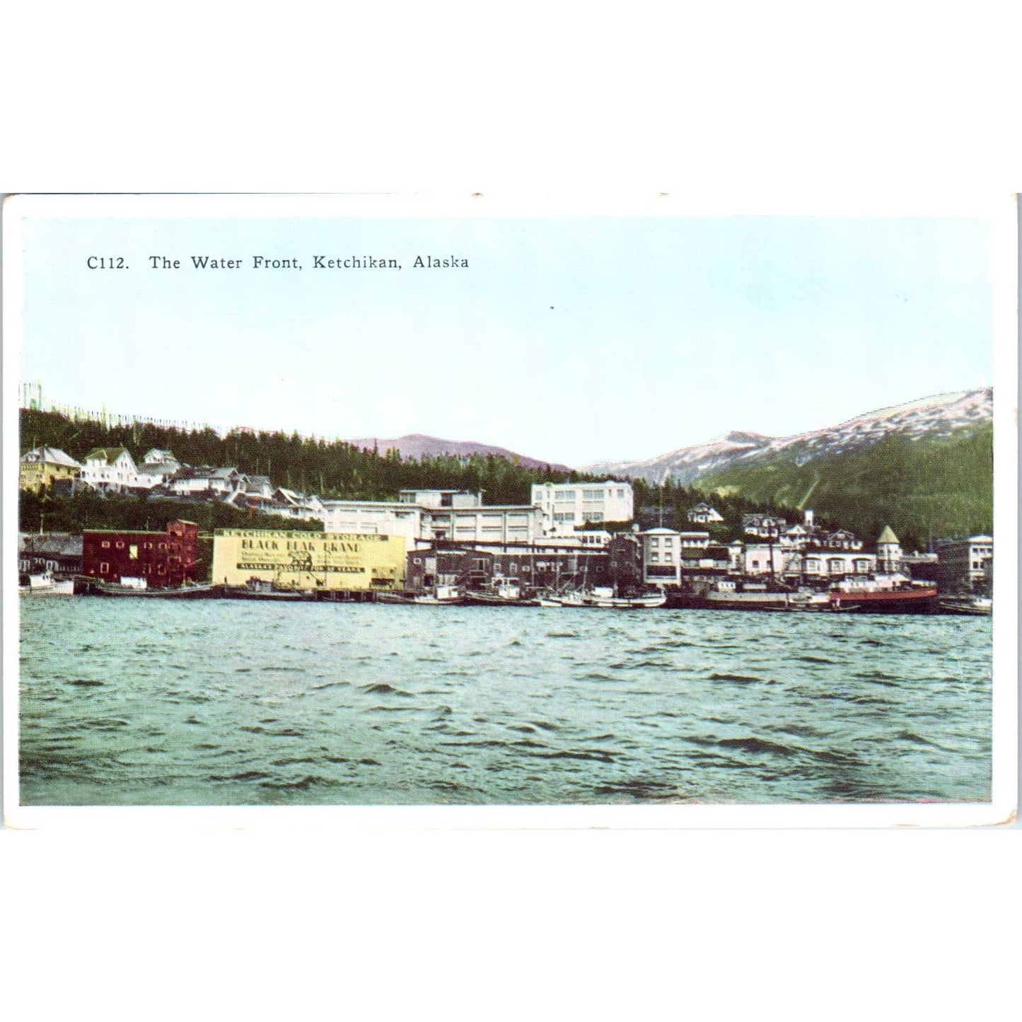 Waterfront, Ketchikan Alaska Original Postcard TK1-29