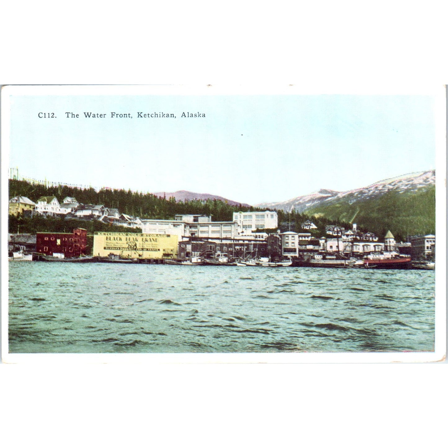 Waterfront, Ketchikan Alaska Original Postcard P1-11