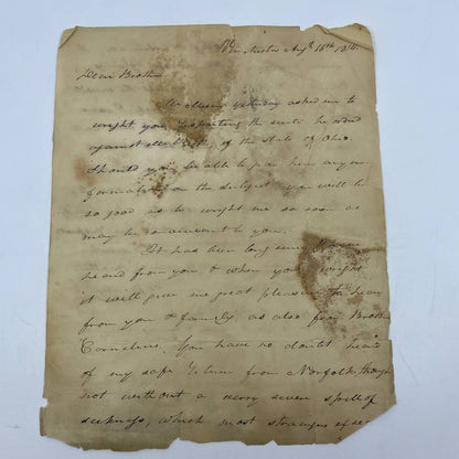 1814 Antique Handwritten Letter from "Beatty" Winchester VA AC9