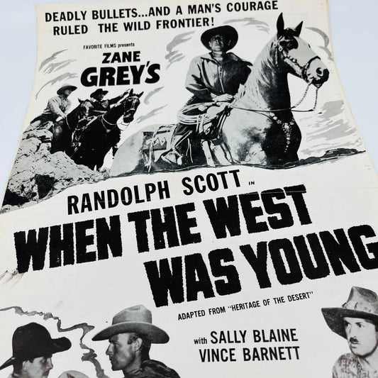 Zane Grey's When the West was Young Original Pressbook Randolph Scott 11x17 FL1