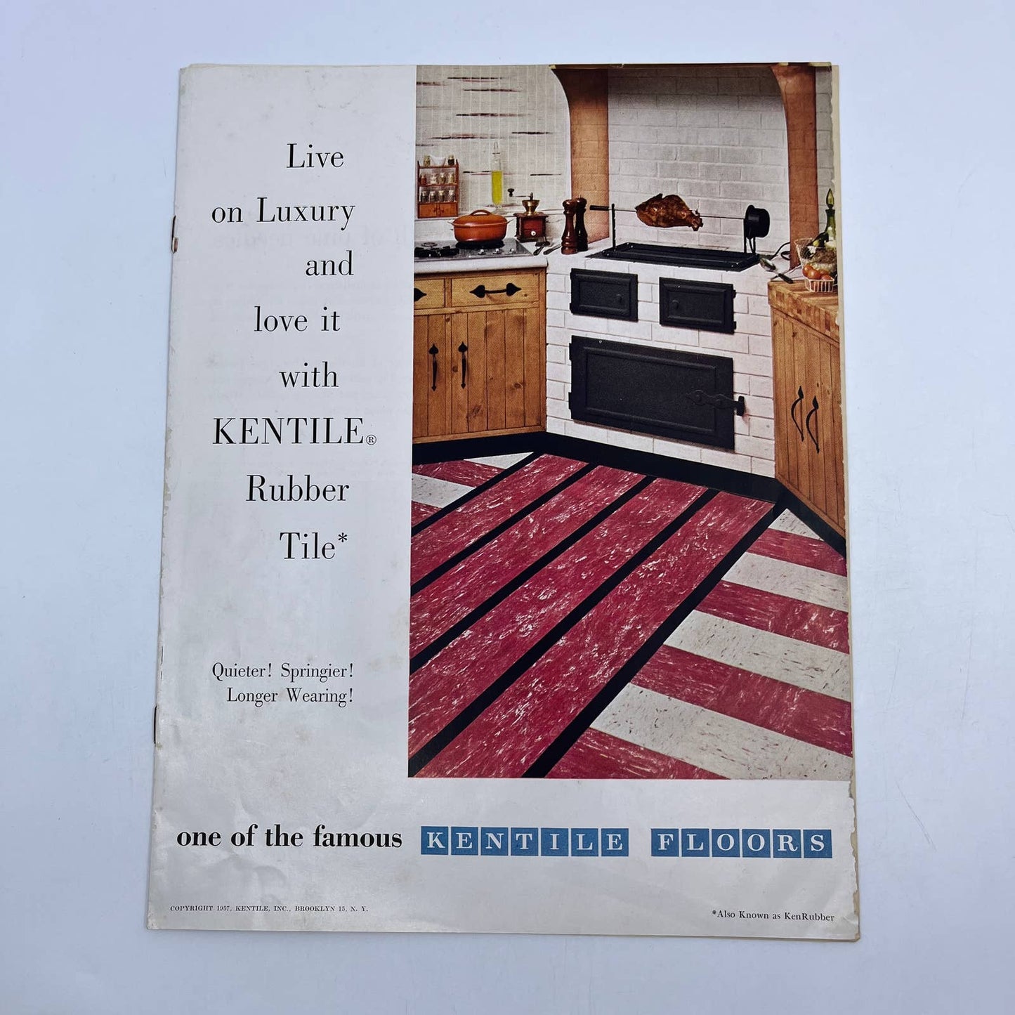 1957 MCM Kentile Floors Rubber Tile Advertising Booklet Brochure TH7