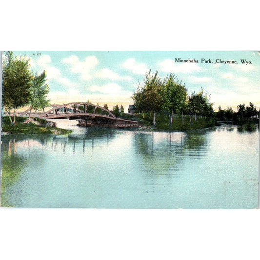 Minnehaha Park Cheyenne WY 1910 Original Postcard TJ9-P2