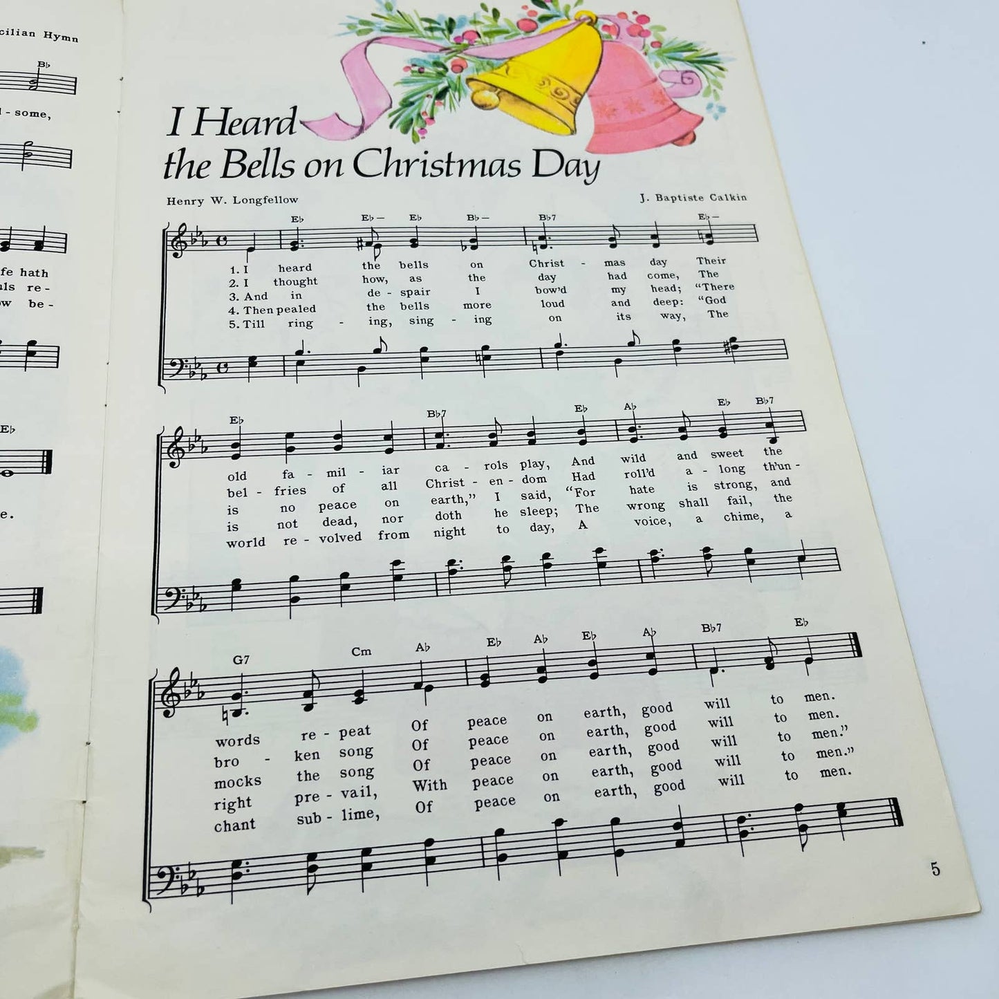 1950s-60s Christmas Carols Song Book Piano Organ Guitar Illustrated BA3