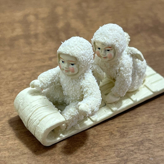 Department 56 Snow Babies Two Babies on a Sled 2” SD8