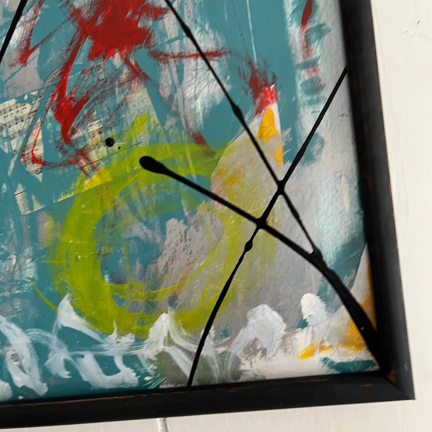 Original Large Framed Abstract Art Painting 16x20" Hide and Seek With COA