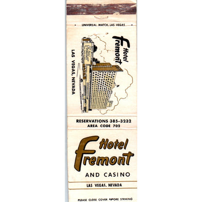 Hotel Fremont and Casino Las Vegas NV Advertising Matchbook Cover MM9-9
