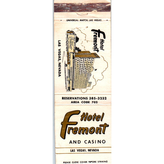 Hotel Fremont and Casino Las Vegas NV Advertising Matchbook Cover MM9-9