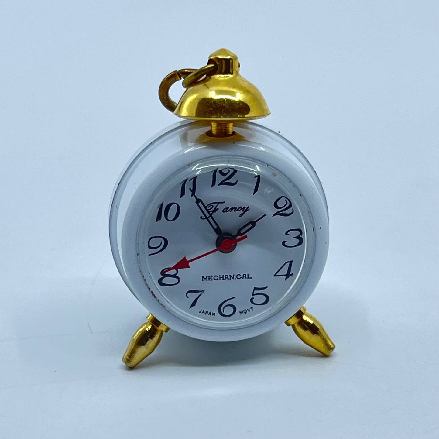Vintage Fancy Mechanical Mini Clock White Untested SD3