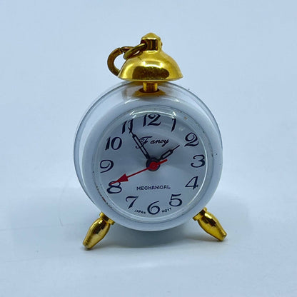 Vintage Fancy Mechanical Mini Clock White Untested SD3