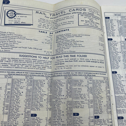 1965 Great Northern Railway Timetable Empire Builder TG6